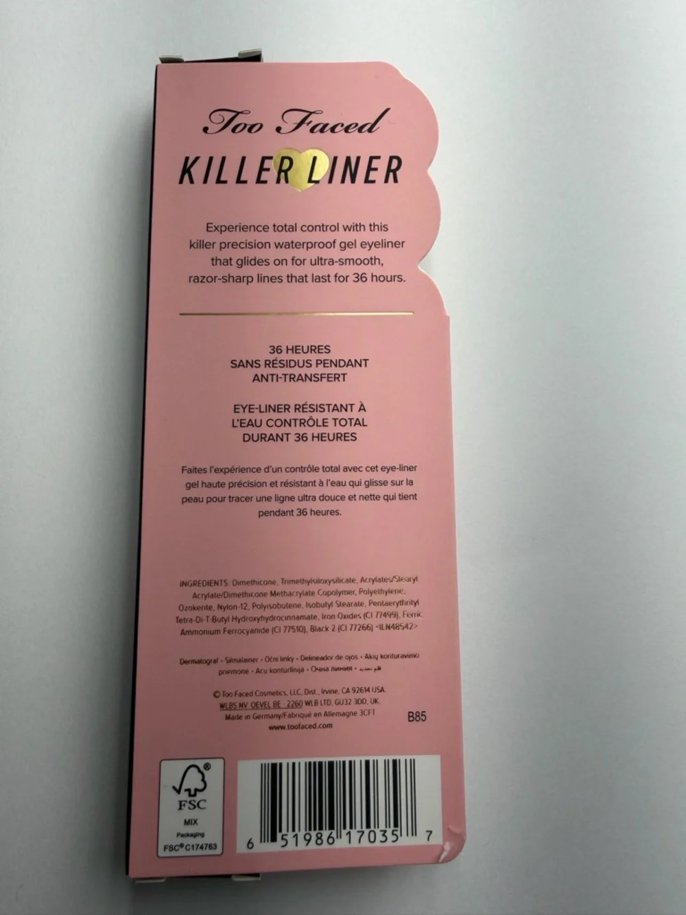 Too Faced Killer Liner Waterproof Eyeliner in “Killer Black”